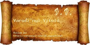 Varsányi Vitold névjegykártya